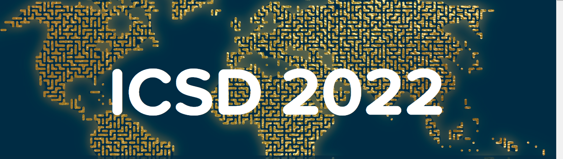 ISCD 2022 appears over a map of the globe in gold