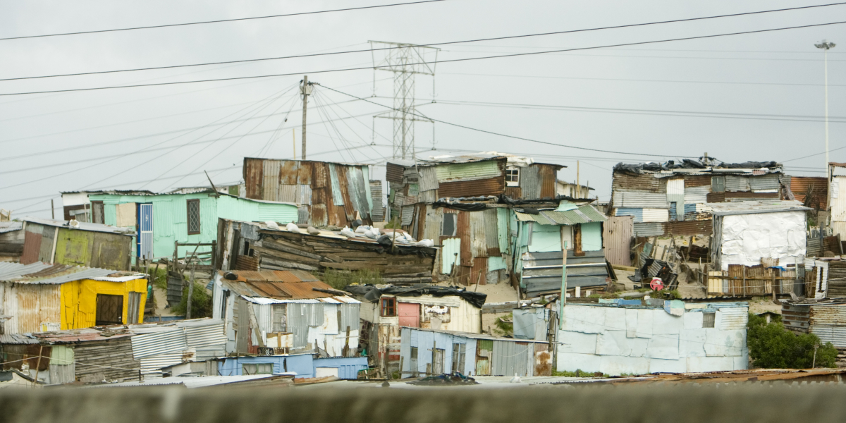 informal settlement or township near Cape Town, South Africa.