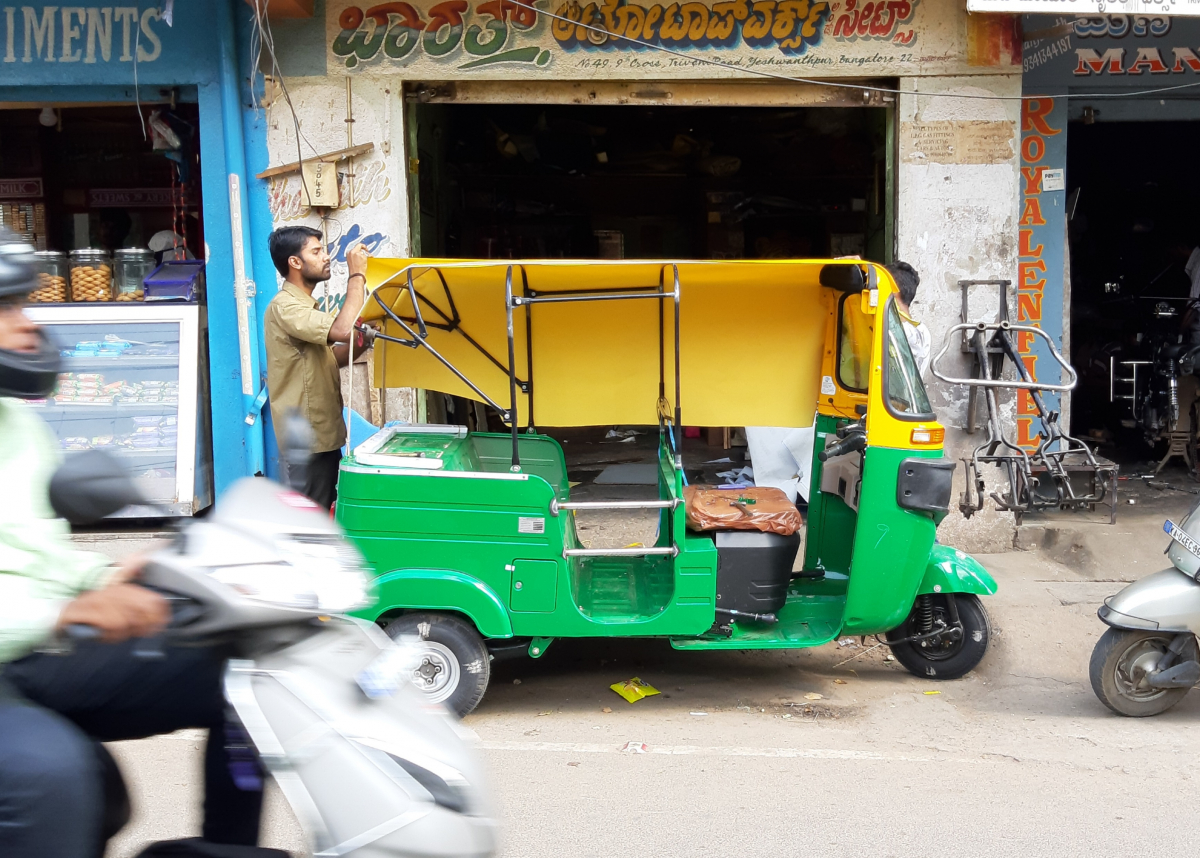 Rickshaw on street, Bangalore