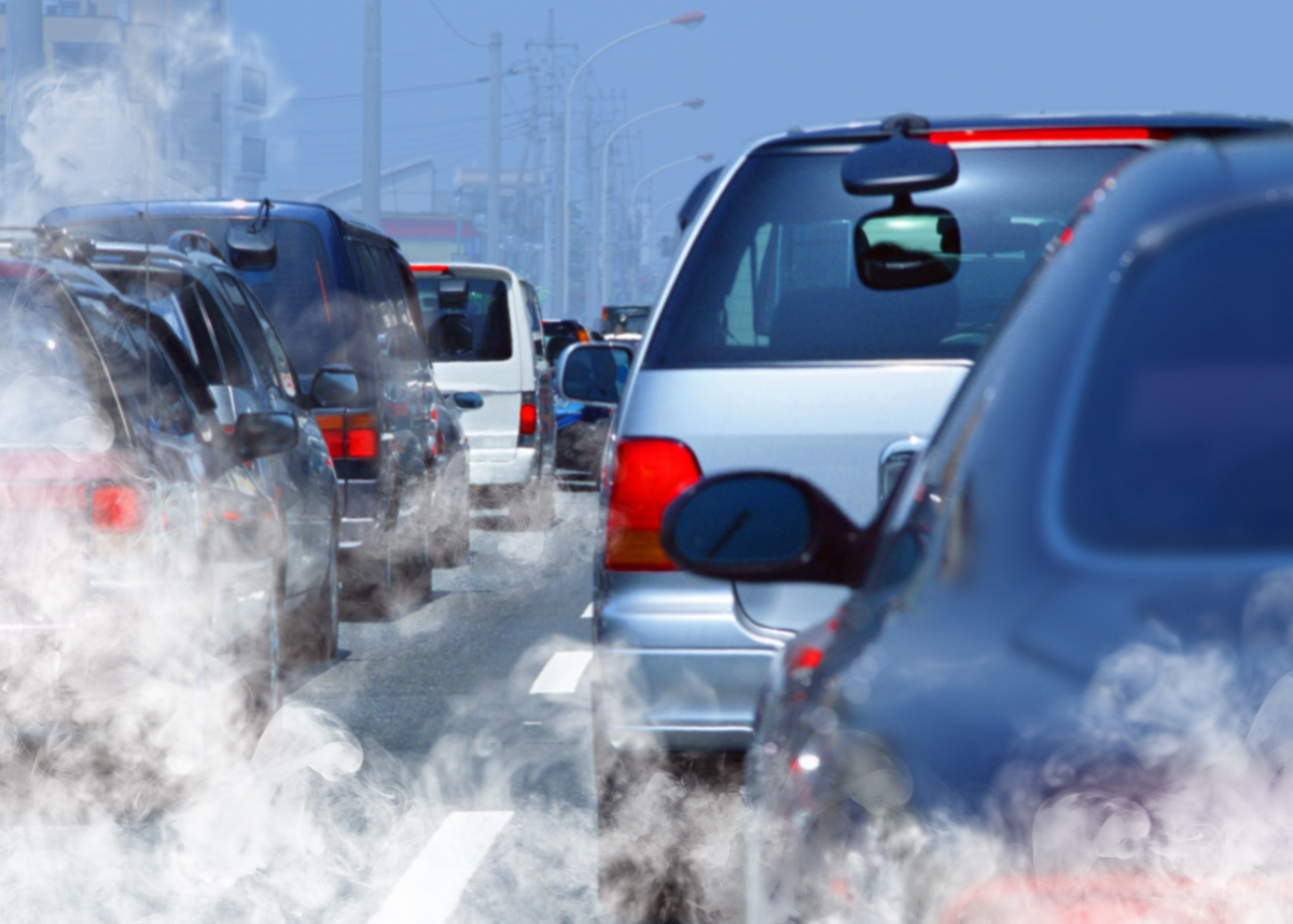 traffic fumes from cars