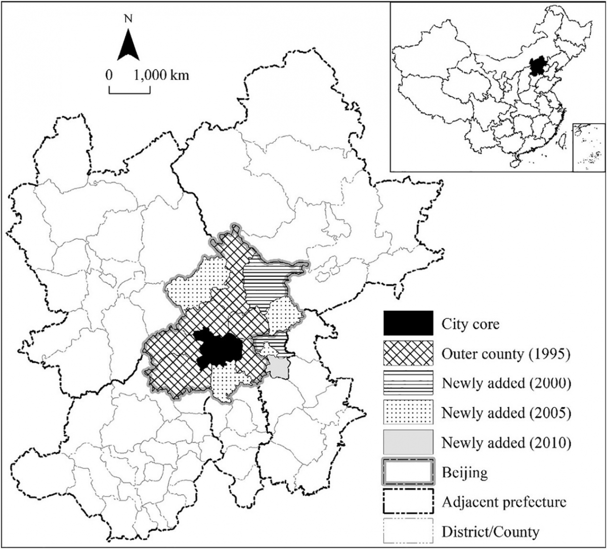 Spatial growth of the BMA, 1995–2010